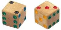 Holzw&uuml;rfel, 6 seitig, 40 mm, 4 St&uuml;ck