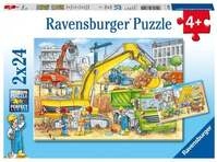Puzzle Ravensburger Viel zu tun auf der Baustelle 2 X 24 Teile