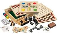 Philos 3099 - Spielesammlung 10, klein, Spieleklassiker mit Zubeh&ouml;r, Holz