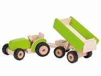 Goki 55941 - Traktor grün mit Anhänger
