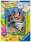 CreArt, Malen nach Zahlen Kinder - Katze mit Schmetterling