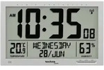 Techno Line WS 8013 Funk Wanduhr 36.9cm x 22.9cm x 2.4cm Silber Gro&szlig;es Display