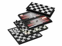 Philos 2506 - Schach-Backgammon-Dame-Set, Kunststoff, Feld 37 mm, magnetisch