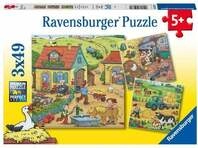 Puzzle Ravensburger Viel los auf dem Bauernhof 3 X 49 Teile