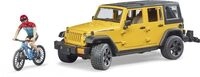 bruder 02543 JeepWrangler RubiconUnlimited, Mountainbike und Radfahrer
