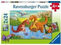 Puzzle Ravensburger Spielende Dinos 2 X 24 Teile