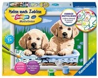 Ravensburger Malen nach Zahlen, S&uuml;&szlig;e Hundewelpen