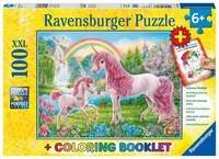 Puzzle Ravensburger Magische Einh&ouml;rner 100 Teile XXL Colouring Booklet