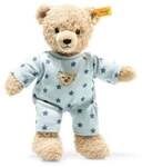 Steiff 241642 - Teddyb&auml;r Junge Baby mit Schlafanzug, beige/blau, 25 cm