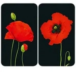Herdabdeckplatte Universal Mod. Mohn, 2er Set, f&uuml;r alle Herdarten geeignet