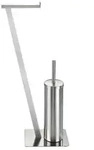 Stand WC-Garnitur Mod. Lirio Edelstahl matt, WC-B&uuml;rstenhalter mit Rollenhalter