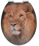 WC-Sitz Mod. Lion mit 3D-Effekt, MDF, mit Absenkautomatik