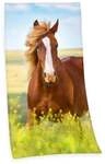 Young Collection 6124206516 - Pferd Velourstuch, 75x150 cm, 100% Baumwolle