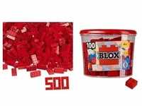 Simba 104118922 - Blox, 500 rote 8er Bausteine