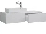 2-tlg. G&auml;ste WC Waschplatz Waschtisch schmal Gudas