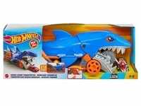 Mattel Hot Wheels - Hungriger Hai-Transporter für bis zu 5 Spielzeugautos,