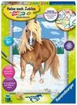CreArt, Malen nach Zahlen Kinder - Haflinger im Schnee