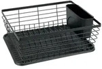 Geschirrabtropfer Mod. Drip Schwarz, mit herausnehmbarem Besteckkorb