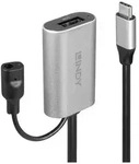 LINDY USB-Kabel USB 3.2 Gen1 USB-C&reg; Stecker, USB-A Buchse 5.00m Schwarz, Grau 43270
