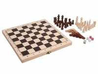 Small foot 3453 - Spieleklassiker 3in1 im Holzkoffer (Schach/Dame/Backgammon), Holz