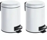 Kosmetik Treteimer Mod. Leman Wei&szlig; 3 L, 2er Set, Kosmetikeimer, M&uuml;lleimer