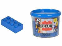 Simba Toys Simba 104118881 - Blox Steine in Dose, Konstruktionsspielzeug, 40, blau,