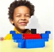Simba 104118881 - Blox Steine in Dose, Konstruktionsspielzeug, 40, blau