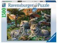 Puzzle Ravensburger Wolfsrudel im Frühlingserwachen 1500 Teile, Spielwaren
