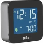 Braun BC08B-DCF Funk Wecker Schwarz negatives Display