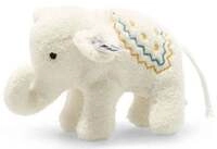 Steiff 241147 - Elef&auml;ntle mit Rassel, Pl&uuml;sch, wei&szlig;, 10 cm