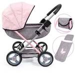 Puppenwagen Cosy grau/rosa 63x34x58cm