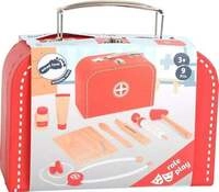 small foot 11183 - Spielset Arztkoffer aus Holz, inkl. Spritze, Stethoskop,