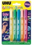 UHU&reg; Glitter Glue, Glow in the dark 5 x 10 ml