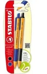 STABILO Druck-Kugelschreiber, blau + schwarz, 2er Set Orange
