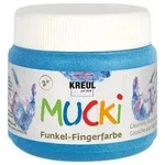 KREUL Fingerfarbe MUCKi Funkel diamantblau 150ml Dose Transparent Blau, Grundpreis: