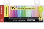 STABILO Textmarker - BOSS ORIGINAL - 15er Tischset - 9 Leuchtfarben, 6 Pastellfarben