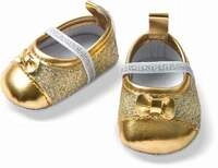 Puppen-Glitzerballerinas, gold, Gr. 38-45 cm