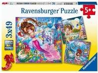 Kinderpuzzle 3x49 Teile - Bezaubernde Meerjungfrauen