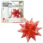 folia Bastelset Bascetta Stern Ornament &Oslash;30cm 115g/m2 rot/gold 20x20cm 32 Blatt