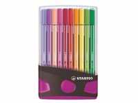 Premium-Filzstift - STABILO Pen 68 Colorparade - 20er Tischset in anthrazit/pink -