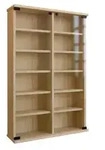 Holz CD DVD Stand Regal Schrank Galerie Glast&uuml;r
