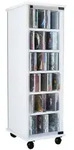 Holz CD DVD Stand Regal Schrank Valenza Glast&uuml;r