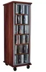 Holz CD DVD Stand Regal Schrank Valenza Glast&uuml;r