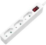 LogiLink LPS230 Steckdosenleiste mit Schalter 3fach Wei&szlig; Konturenstecker 1St.