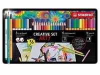 STABILO 8x Pen 68 brush + 16x aquacolor + 12x point 88 CREATIVE SET ARTY