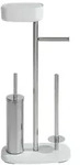 Stand WC-Garnitur mit Box Mod. Rivazza Wei&szlig;, integrierter Toilettenpapierhalter,