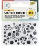 Folia Wackelaugen selbstklebend, 6 Gr&ouml;&szlig;en rund, 100er Set wei&szlig;