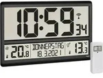 TFA Dostmann 60.4521.01 Funk Wanduhr 36cm x 2.8cm x 23.5cm Schwarz Gro&szlig;es Display
