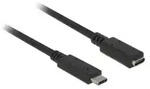 Delock USB-Kabel USB 3.2 Gen1 USB-C&reg; Stecker, USB-C&reg; Buchse 2.00m Schwarz 85542