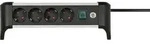 Brennenstuhl 1391040400 Steckdosenleiste mit Schalter Silber, Schwarz Schutzkontakt